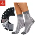 Produktbild: Socken H.I.S, Damen, Gr. 35-38, bunt (schwarz, bunt), Baumwolle, Elasthan, Polyamid, geringelt, unifarben, elastisch, Socken Socken, geringelt und unifarben
