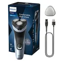 Produktbild: Philips Shaver Series 3000X – Elektrischer Rasierer für Herren, Nass- und Trockenrasur, Himmelblau, mit SkinProtect-Technologie, ausklappbarem Bartschneider und ergonomischem Griff (Modell X3053/00)