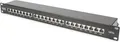 Produktbild: DIGITUS Patchpanel 19-Zoll Cat-6A 24-Port RJ45 Geschirmt LSA Patch-Feld schwarz