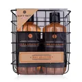 Produktbild: Accentra Geschenkset für Männer MEN'S COLLECTION in Drahtkorb, inkl. 300ml Duschgel, 300ml Shampoo, 15g Netzschwamm, Nagelbürste, Duft: Birke & Zeder - braun