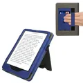 Produktbild: kwmobile Flip Hülle kompatibel mit Amazon Kindle Paperwhite (2024)/Colorsoft - Handschlaufe - Cover Dunkelblau
