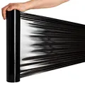 Produktbild: RAGO® Stretchfolie Schwarz folie für möbel 1 Stück 150m Hand Stretchfolie rollen I Palettenfolie Handfolie Wickelfolie I Verpackungsmaterial (7,5 x 7,5 x 40 cm) 0,9 kg I 150m Länge