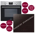 Produktbild: Einbauherd Set Backofen Umluft Timer autarkes 60cm Induktionskochfeld rahmenlos