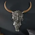 Produktbild: Extravagante Wanddekoration EXOTIC BULL 57cm silber Mangoholz Stierkopf Deko