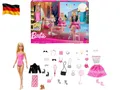 Produktbild: Barbie-Puppe Adventskalender mit 24 Kleidungsstücken und Accessoires,
