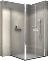 Produktbild: BERNSTEIN Duschkabine 90x90 Eckdusche EX416-2 Doppel-Drehtür NANO Teilgerahmte Dusche Duschabtrennung ESG-Sicherheitsglas Klarglas Pendeltüren - Höhe: 195cm