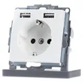 Produktbild: Berker Steckdose SCHUKO/USB S.1, polarweiß gl. 48038989