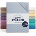 Produktbild: Julius Zöllner Jersey Spannbettlaken für Wiegen 90x40cm und Stubenwagen, 100% Jersey-Baumwolle, Oeko-TEX Standard 100 Zertifiziert, Gr. 90x40cm, 1er Pack, Denim