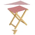 Produktbild: Erst-Holz Klappstuhl Anglerstuhl Gartenstuhl Buche massiv Stoff rot-weiß Set wählbar V-10-216N-14