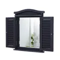Produktbild: MCW Wandspiegel Spiegelfenster mit Fensterläden 53x42x5cm ~ dunkelgrau