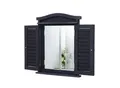 Produktbild: Wandspiegel Spiegelfenster mit Fensterläden 53x42x5cm ~ dunkelgrau