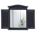 Produktbild: Spiegelfenster mit Fensterläden Wandspiegel dunkelgrau 53x42x5cm