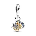Produktbild: PANDORA Bicolor Himmlischer Dreifacher Charm-Anhänger aus Sterling Silber mit 14 Karat vergoldeter Metalllegierung, Cubic Zirkonia, Kompatibel Moments, 762676C01