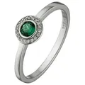 Produktbild: Fingerring JOBO Gr. 52, grün, Fingerringe, Damen, 52, Silber 925 (Sterlingsilber), Fingerring, 925 Silber mit 19 Zirkonia grün und weiß