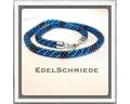Produktbild: Edelschmiede925 Kette ohne Anhänger Häkelkette, Blau und Antrazit, mit 925/- Verschluß