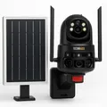 Produktbild: Technaxx 4G Dual-Kamera Außen-Sicherheitskamera mit 8W Solarpanel TX-329 – 3MP FullHD, 345° Rotation, Nachtsicht, 8000mAh Akku, PIR-Bewegungssensor, 2-Wege-Audio, IP65, 0,4s Auslösezeit