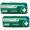 Produktbild: 2er Set PETEX Verbandtasche Kompakt grün, Inhalt nach DIN 13164:2022 + Maske
