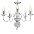 Produktbild: vidaXL Kronleuchter Lüster Deckenleuchte Hängeleuchte Hängelampe Pendellampe Pendelleuchte Deckenlampe Lampe Leuchte Silbern 5xE14-Glühbirnen