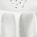 Produktbild: DecoHomeTextil Leinen Optik Tischdecke, Oval 160 x 260 cm Weiß, wasserabweisend, fleckenabweisend, abwaschbar, Lotuseffekt, bügelfrei