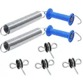 Produktbild: 2xTorgriffe mit Spannfeder und Torgriffsolator Torgriff Isolator Weidezaun
