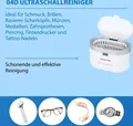 Produktbild: Emag Ultraschallreiniger 0.6 l (LxBxT)160 x 90 x 50 mm Leistungsaufnahme (max.) 40 W Gehäuse-Material Kunststoff Reinig