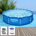 Produktbild: Bestway Steel Pro Pool Set Ø305x76 cm mit Filterpumpe Gartenpool Kinder 56679