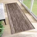 Produktbild: TAPISO Anti Rutsch Teppich Läufer rutschfest Brücke Meterware Modern Taupe Meliert Verwischt Streifen Design Flur Küche Wohnzimmer Diele 100 x 120 cm