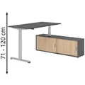 Produktbild: Hammerbacher Schreibtisch XMST, 29337, graphit, mit Sideboard, elektrisch verstellbar, 160 x 160cm