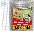 Produktbild: Hasengitter 1,0m x 20m verzinkt, 12,7mm Maschenweite für Hochbeet