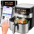 Produktbild: Air fryer 6,5L WLAN Fritteuse fettarmer Zubereitung und 10-Menü-LCD 2200W Retoo