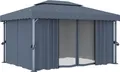 Produktbild: vidaXL Pavillon mit Vorhang 4x3 m Anthrazit Aluminium