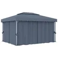 Produktbild: vidaXL Pavillon mit Vorhang 4x3 m Anthrazit Aluminium NEU