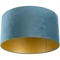 Produktbild: Samt Lampenschirm blau 50/50/25 mit goldener Innenseite