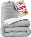 Produktbild: Welldora OPTICLIMA Allergiker Bettdecke 155x220 | Fachärztlich geprüft | Oeko-Tex Zertifiziert in der Schweiz | Ganzjahresdecke für Sommer & Winter | Wendedecke Silbergrau-Weiß | Premium Steppdecke