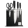 Produktbild: Käfer Messer Set 5-tlg. Pakka Schwarz mit Bambusblock Holz Küchenmesser Set