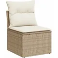 Produktbild: vidaXL Gartensofa ohne Armlehnen mit Kissen Beige Poly Rattan 366050