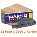 Produktbild: Stahlwolle Rakso Sortenreine Stahlwollebänder 0000 fein Karton Karton mit 12 Pack a 200g je Pack, aus 1 a-Gütestahl 0108 06