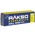 Produktbild: RAKSO Stahlwolle extrafein 0000-200g, 1 Banderole, poliert gewachstes Holz, Kupfer, Messing, mattiert Oberflächen, säubert Glas