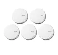 Produktbild: ABUS Funk-Rauchmelder RWM450 5 St. Rauch- und Hitzewarnmelder (mit 12-Jahres-Batterie - 15 Melder vernetzbar - Q-Label & DIN EN14604)