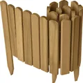 Produktbild: Garronda Beeteinfassung Holz Rollzaun Gartenzaun imprägniert Flexibler Rollborder Rasenkante Länge: 100 cm (Hellbraun, Höhe: 30 cm)