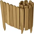 Produktbild: Garronda Beeteinfassung Holz Rollzaun Holzzaun 30 cm x 100 cm imprägniert Flexibler Rollborder Rasenkante Palisade Gartenzaun Umzäunung für Garten