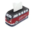 Produktbild: VW Collection by BRISA Papiertuchbox Volkswagen Neopren Kosmetik-Serviettenspender, Papiertaschentuchbox, fürs Bad im T1 Bulli Bus Design in Rot/Schwarz