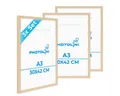 Produktbild: PHOTOLINI Bilderrahmen 3er Set, stabiles MDF-Holz, mit Acrylglas, extra Zubehör
