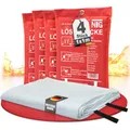Produktbild: NTG Feuerlöschdecke – Löschdecke 1x1m für Küche & Zuhause – DIN EN 1869:2019 Zertifiziert – Löscht alle Feuerarten, inklusive Fettbrand – Brandschutzdecke - hinterlässt keine Rückstände (1x1m 4er Set)
