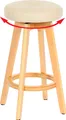 Produktbild: Barhocker Boras, Barstuhl Tresenhocker, Holz Kunstleder drehbar creme, helle Beine