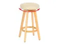 Produktbild: Barhocker Boras, Barstuhl Tresenhocker, Holz Kunstleder drehbar ~ creme, helle Beine