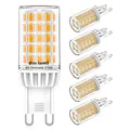 Produktbild: G9 LED Dimmbar Lampen 6W, Warmweiß 2700K Glühbirnen Ersatz für 50W 60W Halogenlampen, Standard G9 Sockel Birne Kein Flackern, AC220-240V, 360° Abstrahlwinkel LED Leuchtmittel, 5er Pack, Eco.Luma