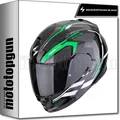 Produktbild: SCORPION INTEGRALHELM FÜR MOTORRAD EXO-491 KRIPTA SCHWARZ GRÜN WEISS XXL
