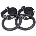 Produktbild: POWER GUIDANCE Turnringe aus mit verstellbaren Schnallenriemen, gymnastikringe für Home Gym, Outdoor Training, Cross Fitness Klimmzüge & Krafttraining (ABS Gymnastic Rings-Small 28mm)