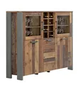 Produktbild: Highboard Vitrine CLIF 5-trg. Optik: Old Wood Vintage von Forte